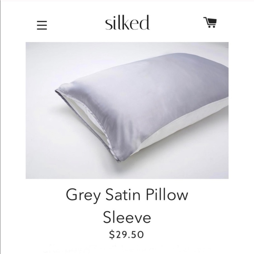 Silked Grey Satin pillow sleeve